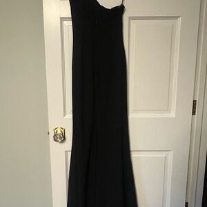 Badgley Mischka One Shoulder Black Dress